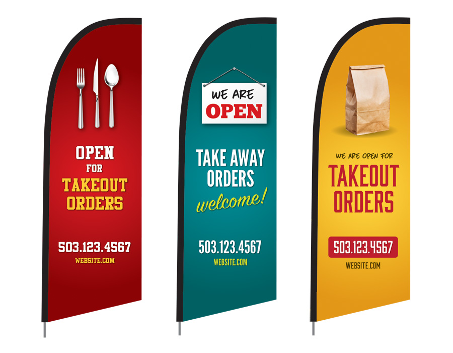 Feather Flags For Take Out Restaurants